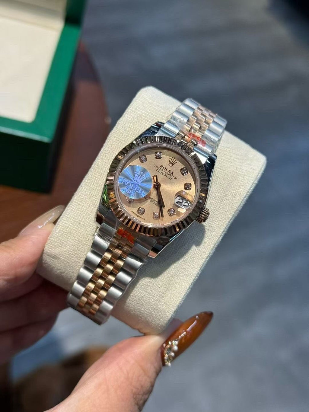 Rolex Two-Tone Champagne Dial Watch — front