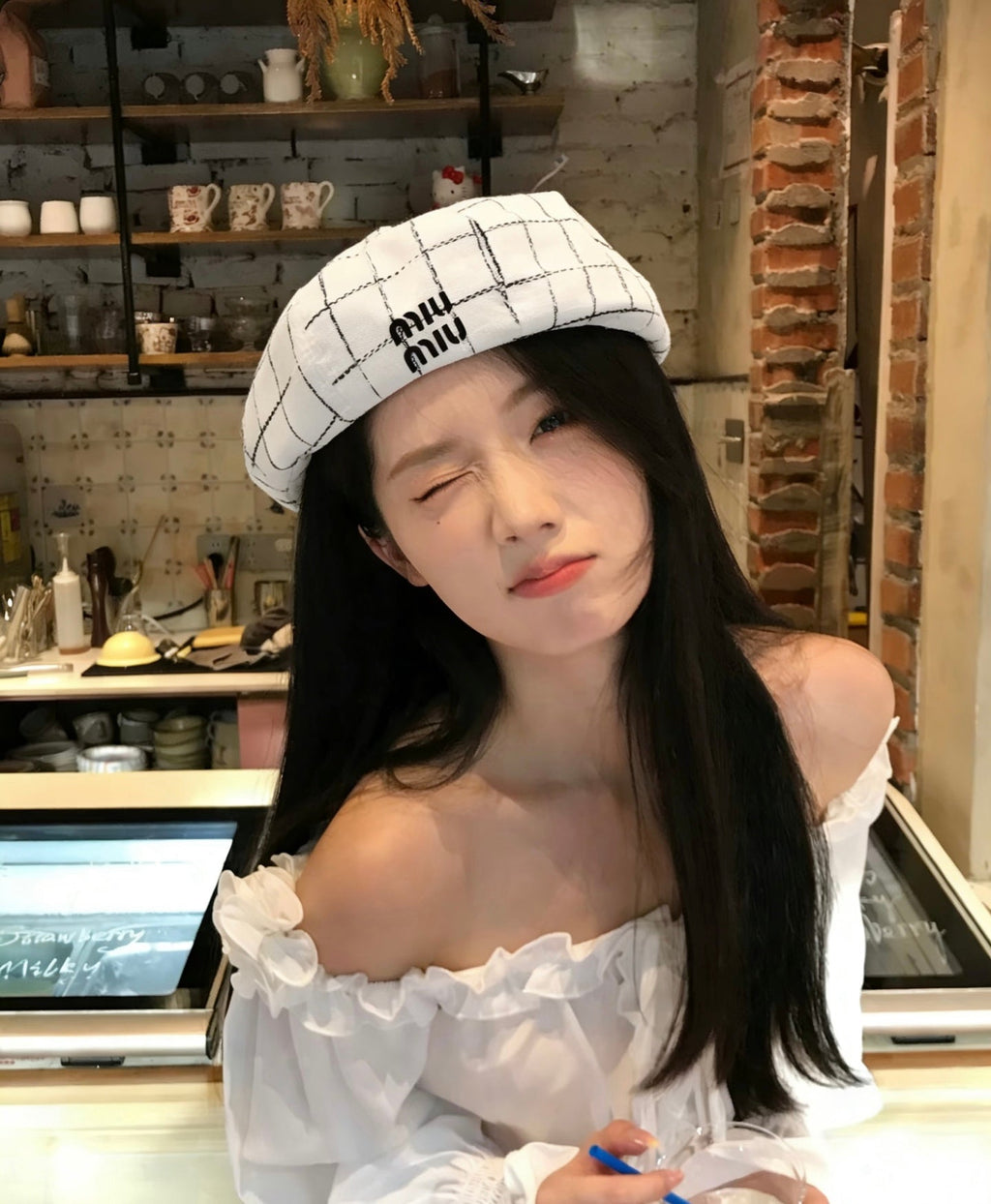 Miu Miu Check Beret