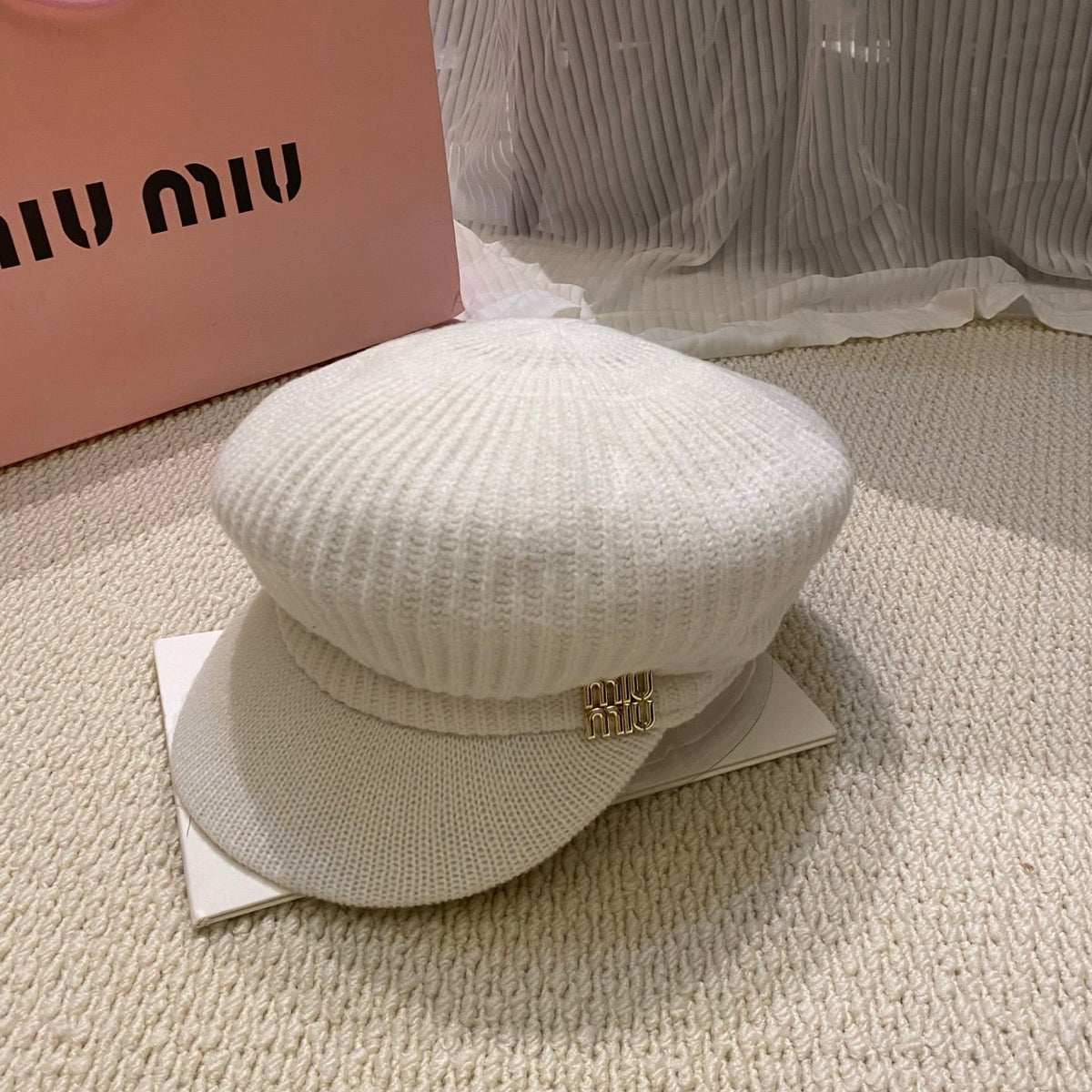 Miu Miu Knit Newsboy Cap